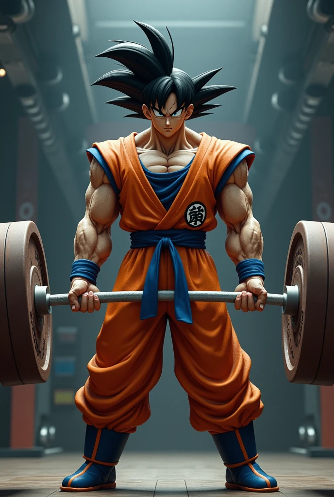 Goku deadlifting make it real and make me trying hard lifting the weight
