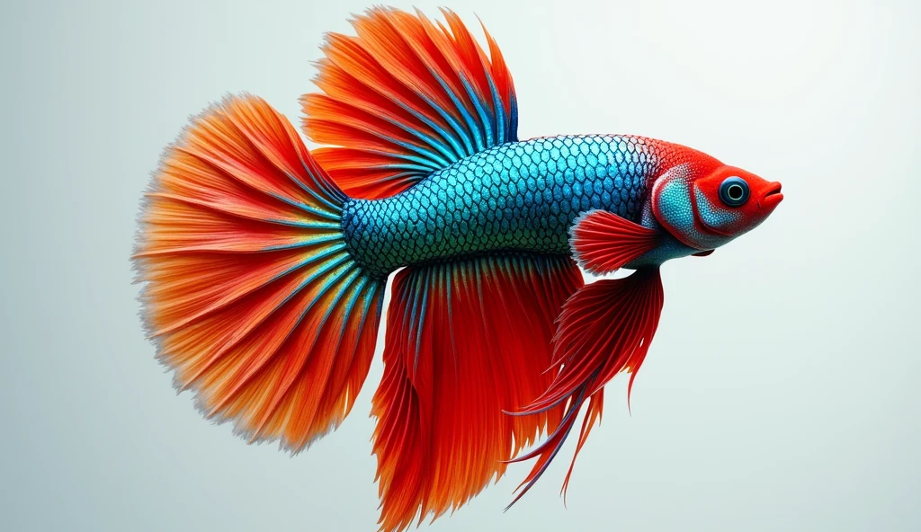 (photorealism:1.5), colorful Betta fish , rainblow color, high definition. (ultra realistic) extreme details, (best quality, 4k, 8k, high resolution, masterpiece: 1.5)