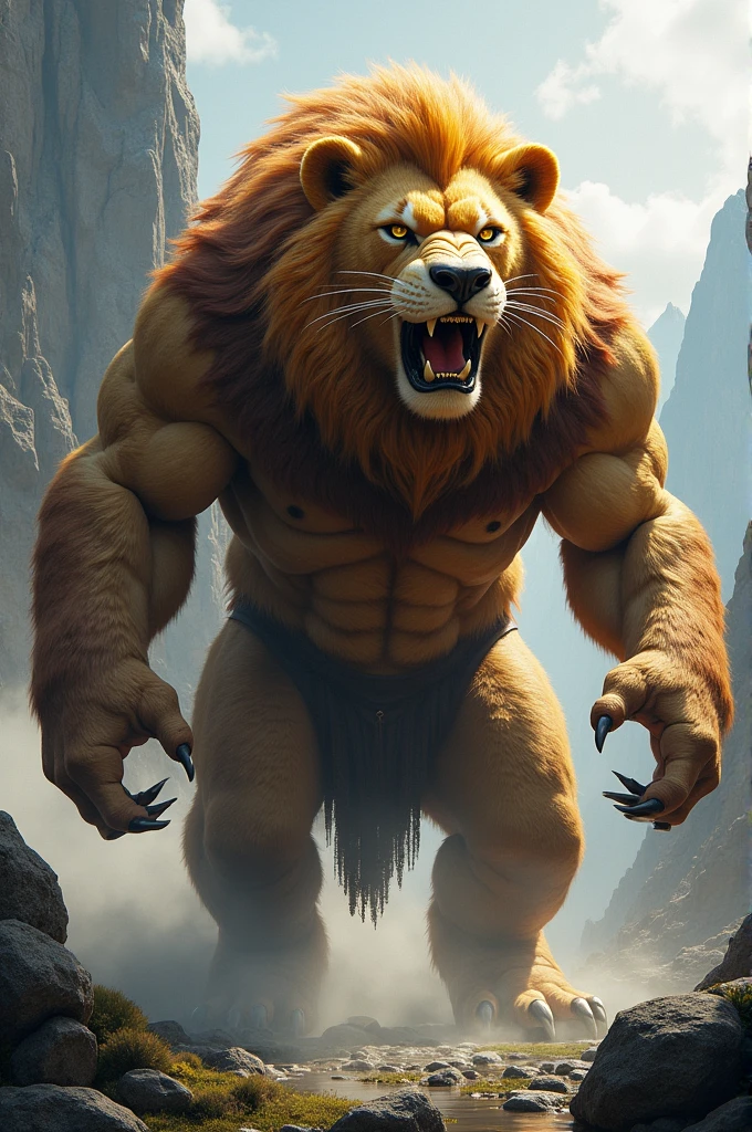 Make animal fusion lion with bear