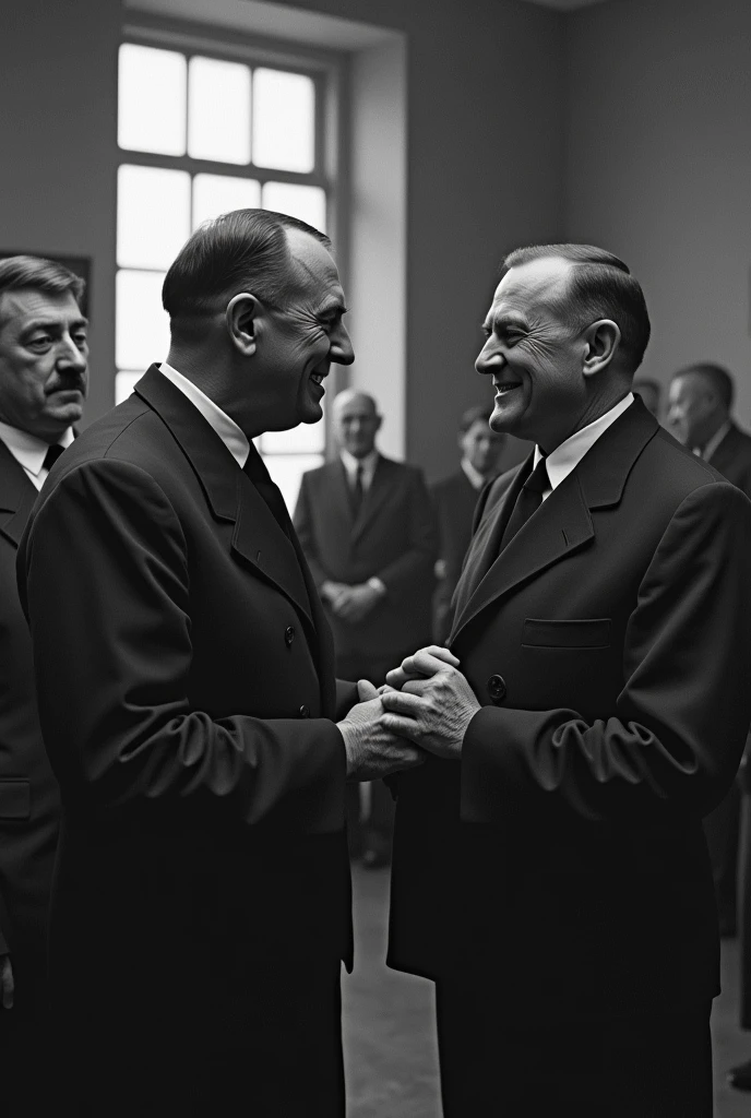 ( realism ) Jews dying in gas chambers hitler laughing with goebbles
