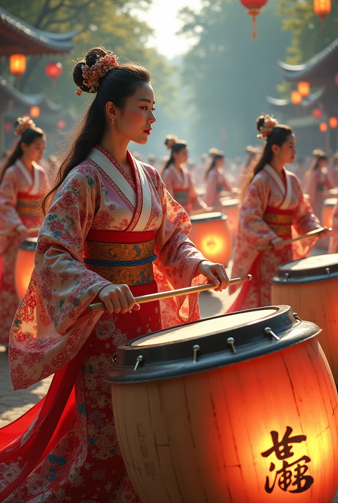 Japanese women、festival、Drumming、