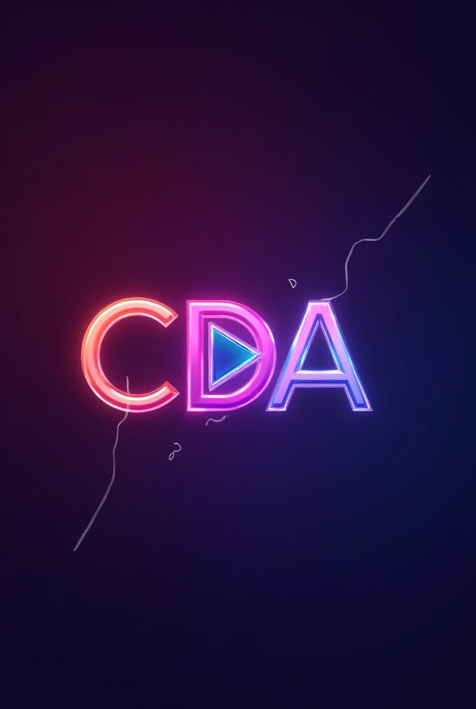 generate a logo with the letters C, d, a, com um botão de Play entre as letras a e C simbolizando o d e o fundo  nas cores vermelho, purple and blue