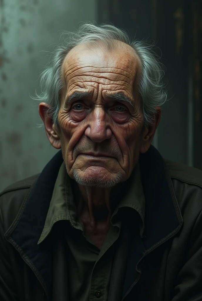 Create a image old man crying