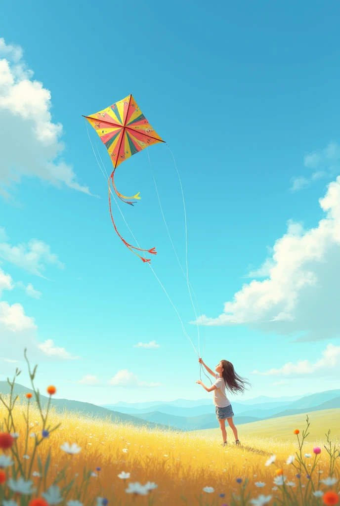 A person flying a kite