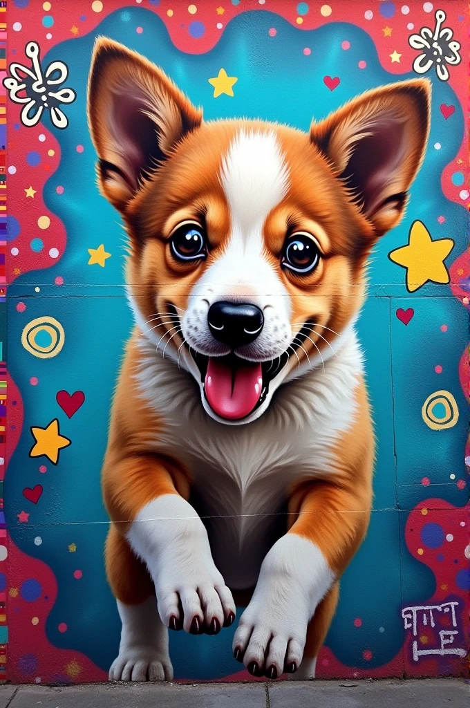 A graffiti paying homage to a puppy
