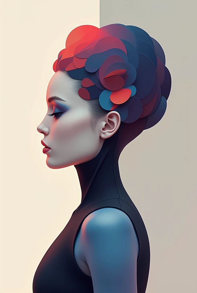 Create a logo for "Roya Glam," a modeling agency specializing in AI models. The design should seamlessly blend elements representing both human and AI models. Incorporate sleek, modern aesthetics that reflect sophistication and innovation. Consider using abstract or geometric shapes to symbolize the fusion of human beauty and advanced technology, with a color palette that exudes elegance and futuristic vibes. The logo should capture the essence of cutting-edge fashion and the seamless integration of AI in the modeling industry
