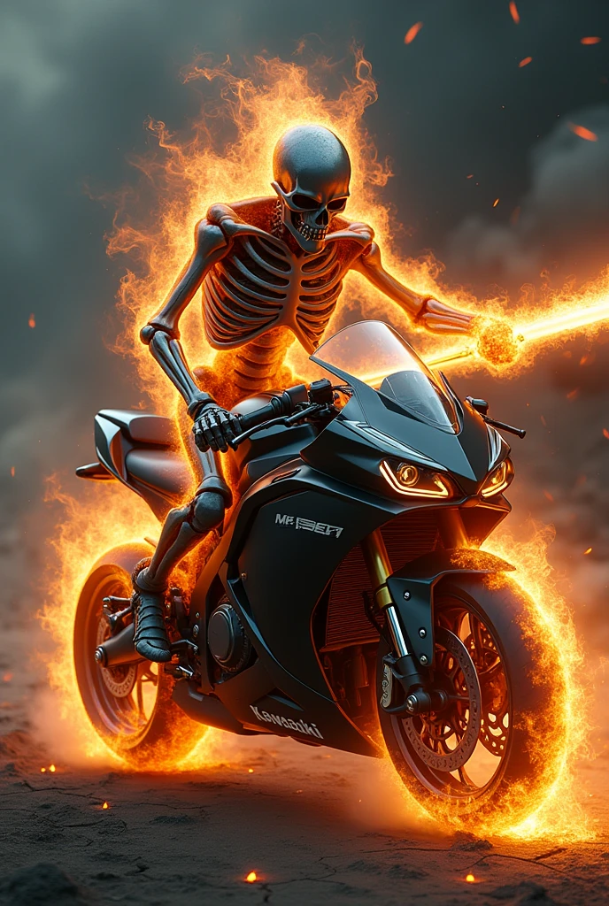 Skeleton fire - kawazaki ninja h2r hybrid