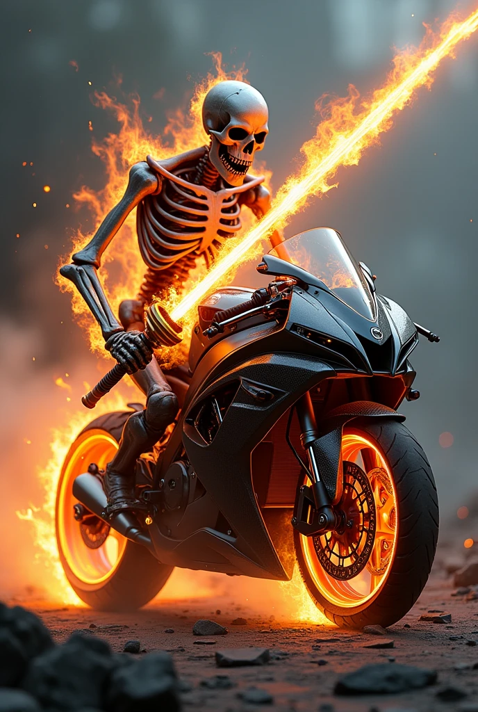 Skeleton fire - kawazaki ninja h2r hybrid