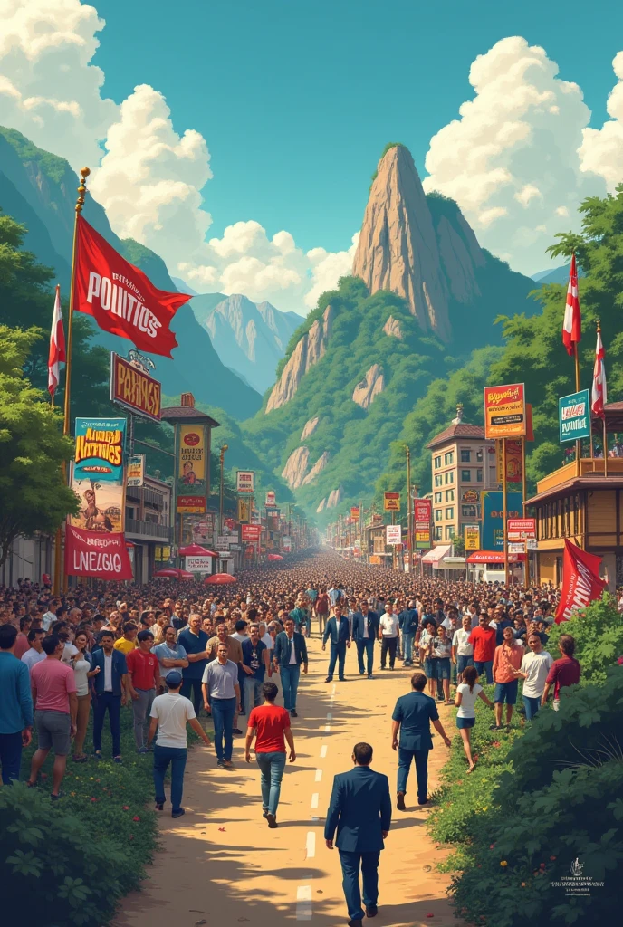 A satirical image to be shared on the profile of an Instagram page whose name is politics in the mountains. In reference to political posts and events in the city of Taquaritinga do Norte in Pernambuco.