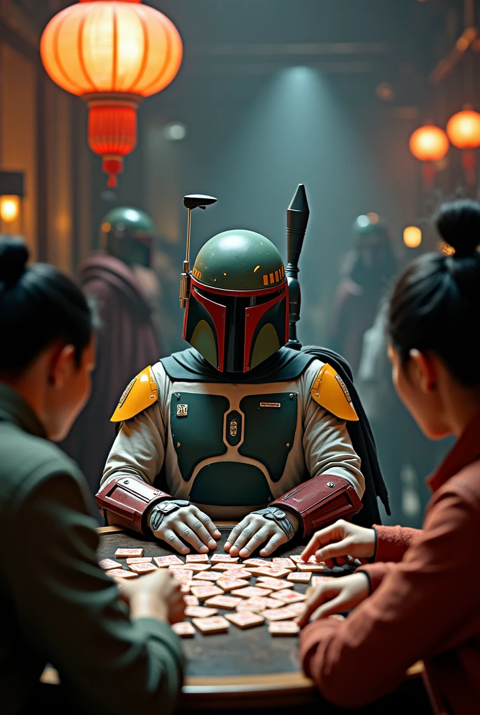 Boba Fett plays mahjong with the Chinese、Star Wars、movie、Mandaean、