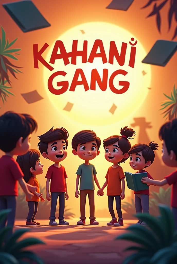 Give me animated youtube banner for kahani gang
