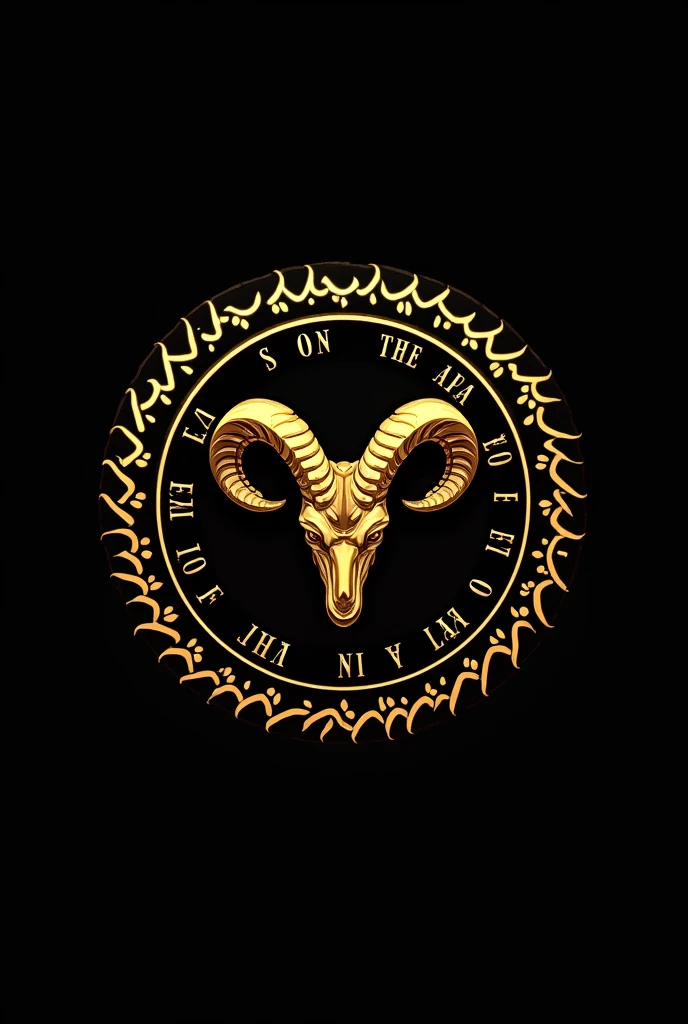 Can you make me a logo for my competitive free fire clan?. Let it be in black and gold as well, let it be called Los Santos De Oro and include all the constellations of the zodiac signs, with Aries being the main one and the one that stands out the most without leaving out the other constellations..
