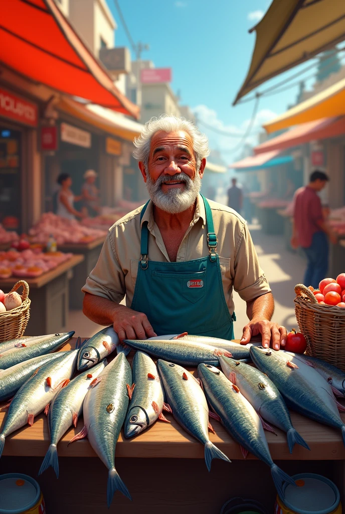 Ronaldо sells fish in the market