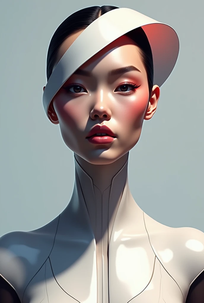 Create a logo for "Roya Glam," a modeling agency specializing in AI models. The design should seamlessly blend elements representing both human and AI models. Incorporate sleek, modern aesthetics that reflect sophistication and innovation. Consider using abstract or geometric shapes to symbolize the fusion of human beauty and advanced technology, with a color palette that exudes elegance and futuristic vibes. The logo should capture the essence of cutting-edge fashion and the seamless integration of AI in the modeling industry

