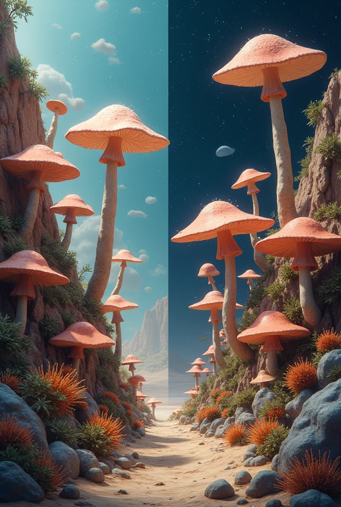 Fungi distributed in the desert day and night











