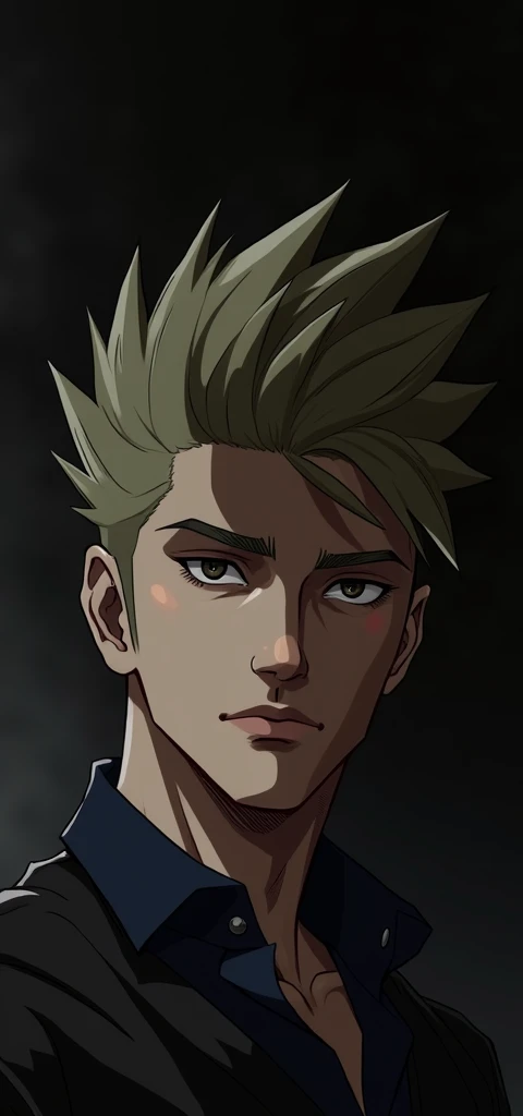 Anime - style image of a man with a mohawk and a large scarf, art in the style of Guweiz, anime realism style, realistic anime artstyle, anime handsome man, anime portrait of a handsome man, realistic art style, Digital anime illustration, male anime style, realism artstyle, anime style portrait, stunning anime face portrait, realistic anime art style