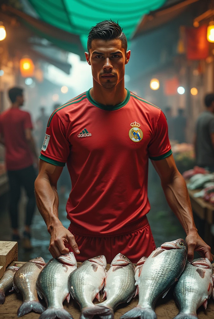 Cristiano Ronaldo He sells fish on the market