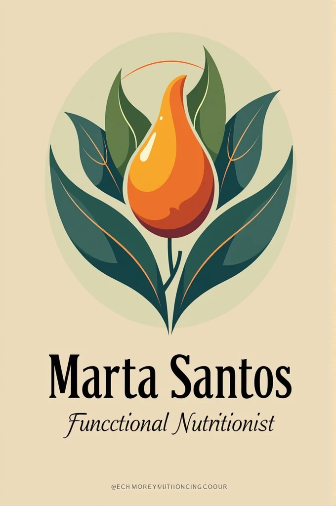 Make a logo for the name Marta Santos functional nutritionist, with vibrant colors and functional nutrition elements.