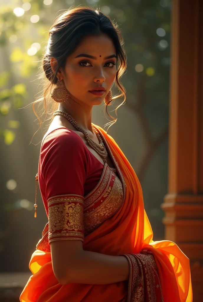 A hot and beautiful girl wear saree