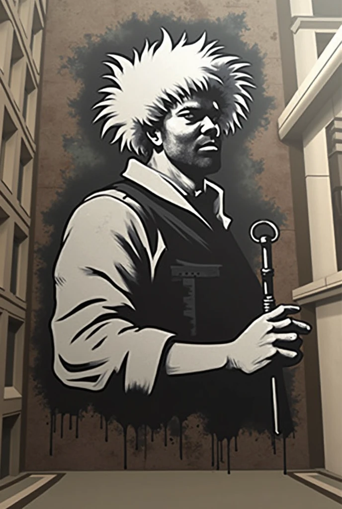 Create a stencil art from the image I uploaded.