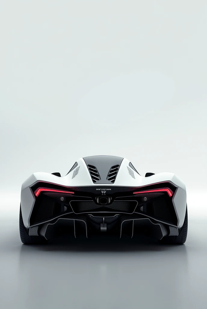 Rear of an aerodynamic super car that goes up to 450 km/h