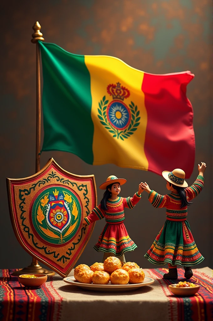 flag, shield, Typical dish and typical dances of Pando Bolivia