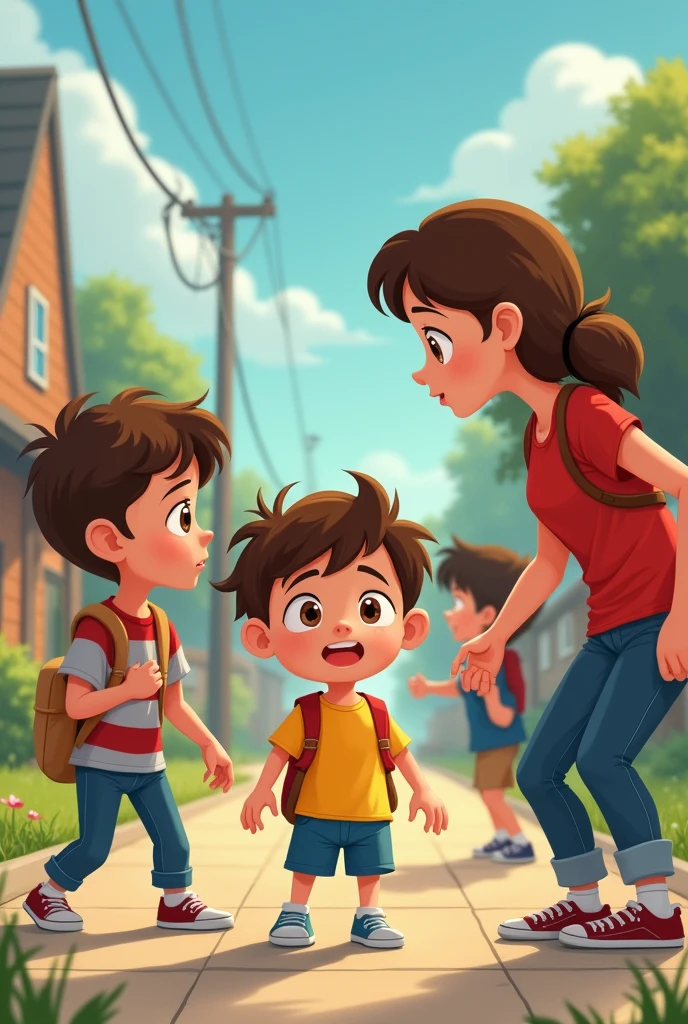 A little guy was bullied but a strong girl protect him, and the little guy grow fond of his savior