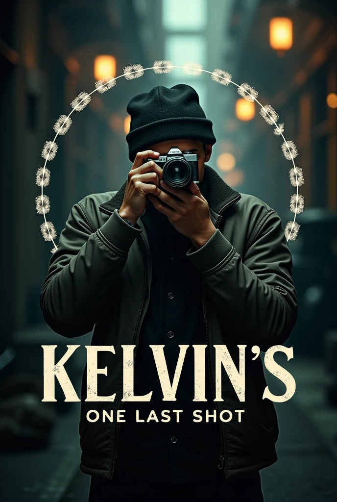 A photographic logo with company name Kelvin’s and slogan “one last shot”