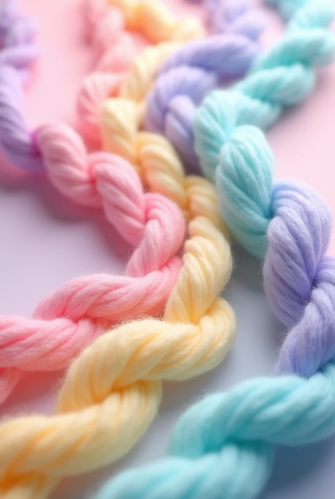 Cotton yarn in pastel rainbow colors