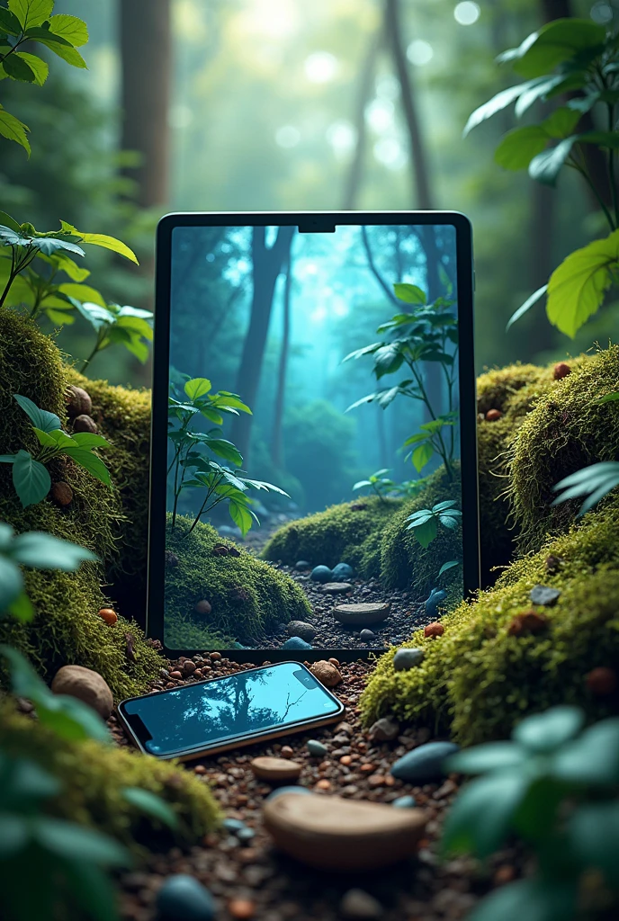 Book cover page on modern technology only gadgets and earth

