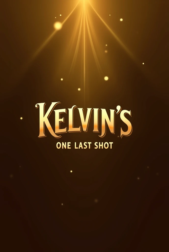 I need a single creative logo golden colored with gradient for a company name KELVIN’s with a slogan “one last shot”