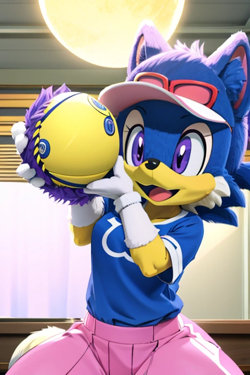 Furry female purple hedgehog alola pokemon sun and moon fursuit mascot baseball style 