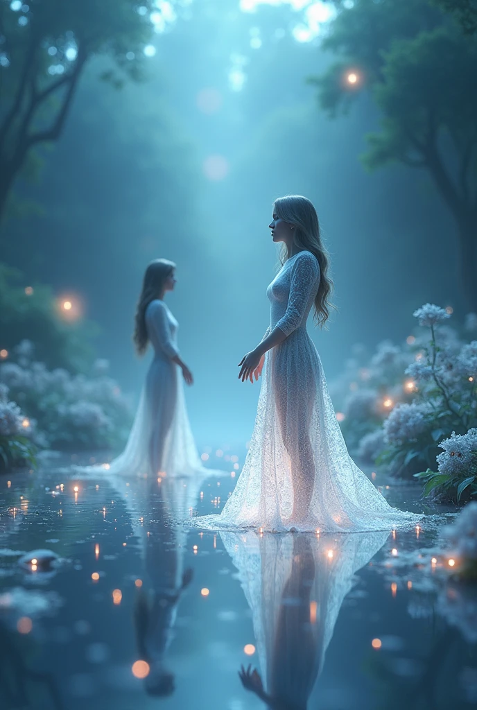 world designed to help people cope with loss. The world is an ethereal landscape filled with floating memories and holographic representations of Lily.