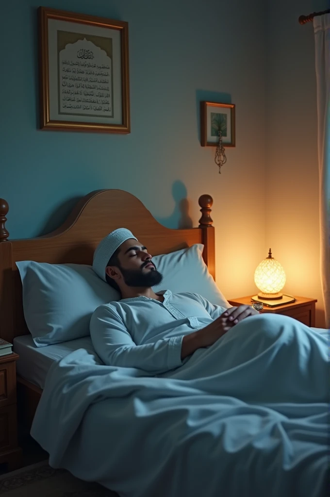 When a Muslim sleeps in bed