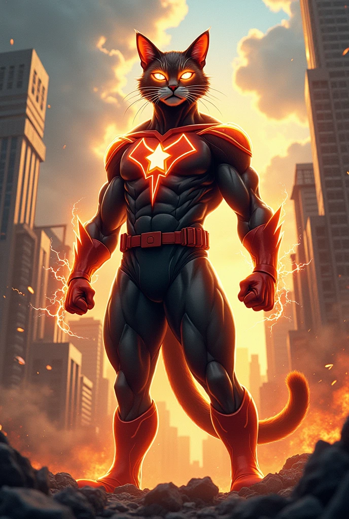 Cat Superhero Beam from the eyes