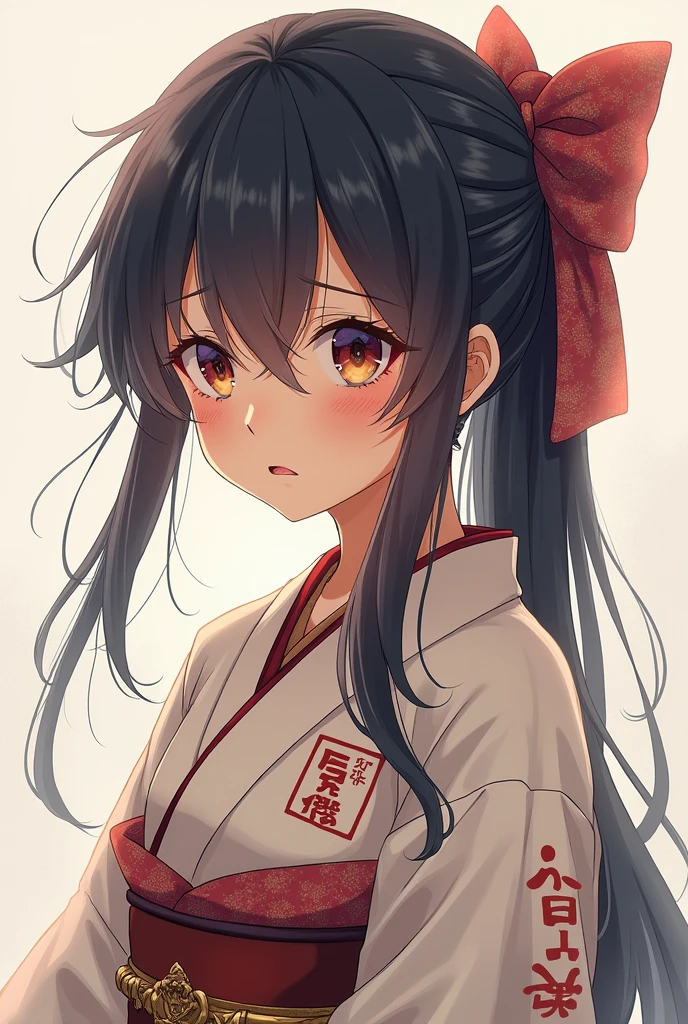 Kimono Beauty、Anime Style、Expressive、bow、Troubled face、Beautiful features、Crying face、stamp