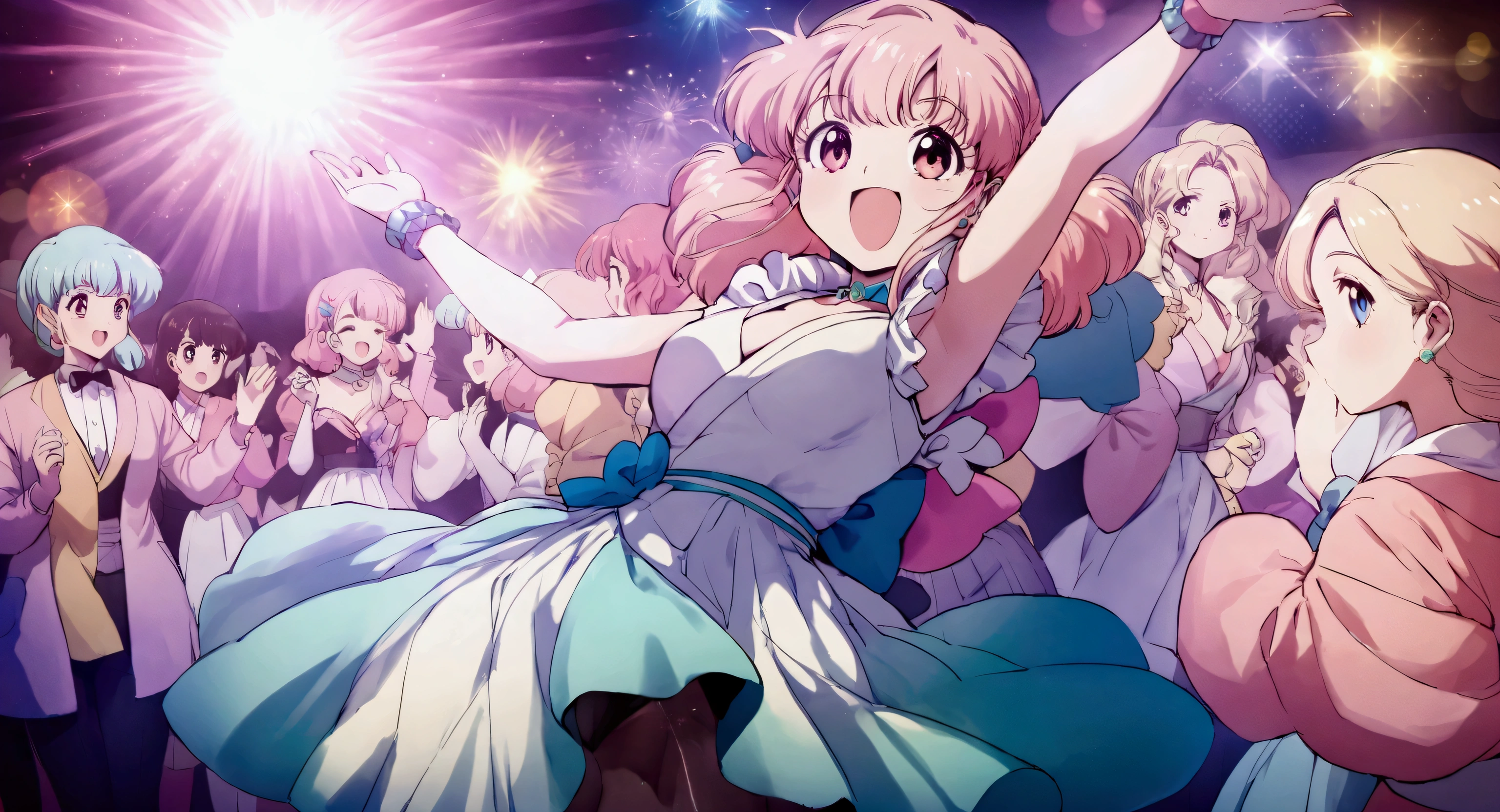 Anime Cute Japanese woman 80s ,Pastel,City Pop,Disco Dance