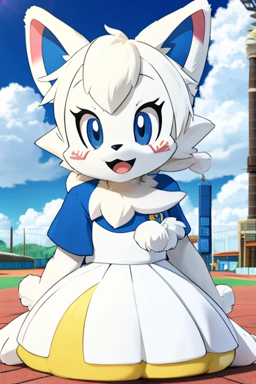 Furry female snowwoman alola pokemon sun and moon fursuit mascot baseball style 