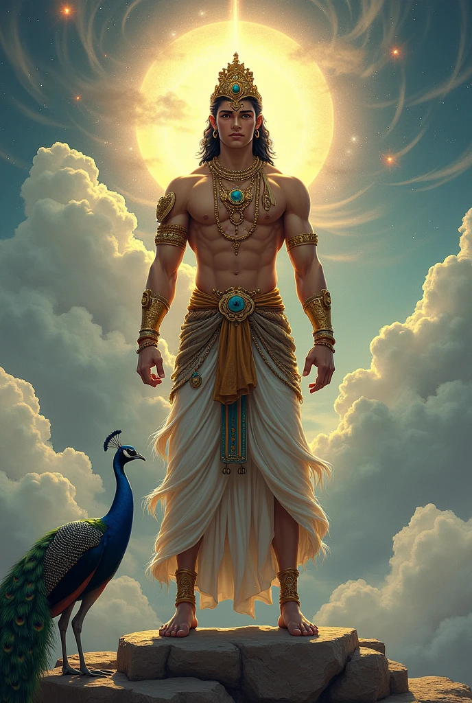 age God Muruga with peacock