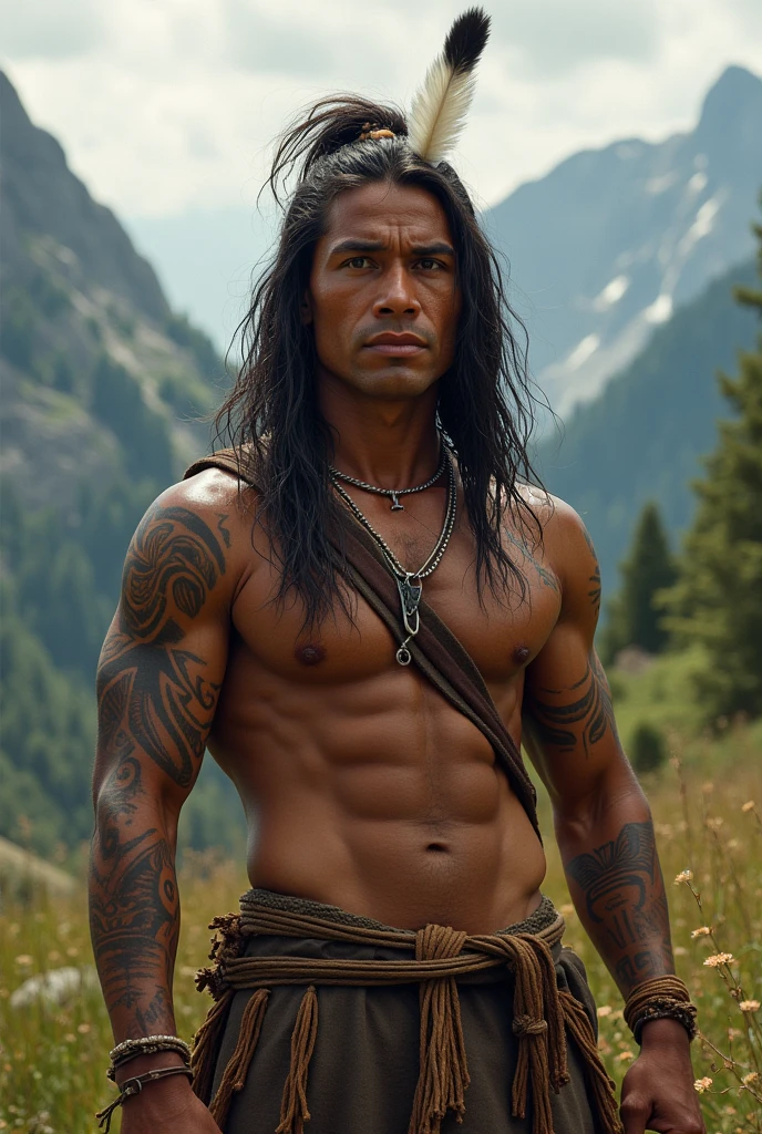 Create an indigenous person with a strong body
