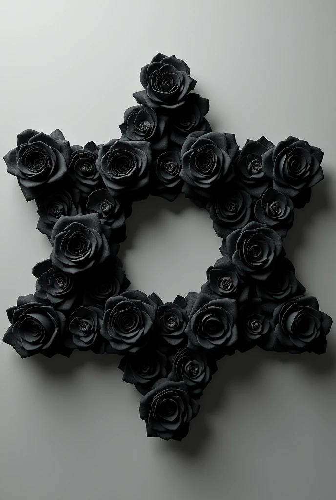 STAR OF DAVID WITH BLACK ROSES