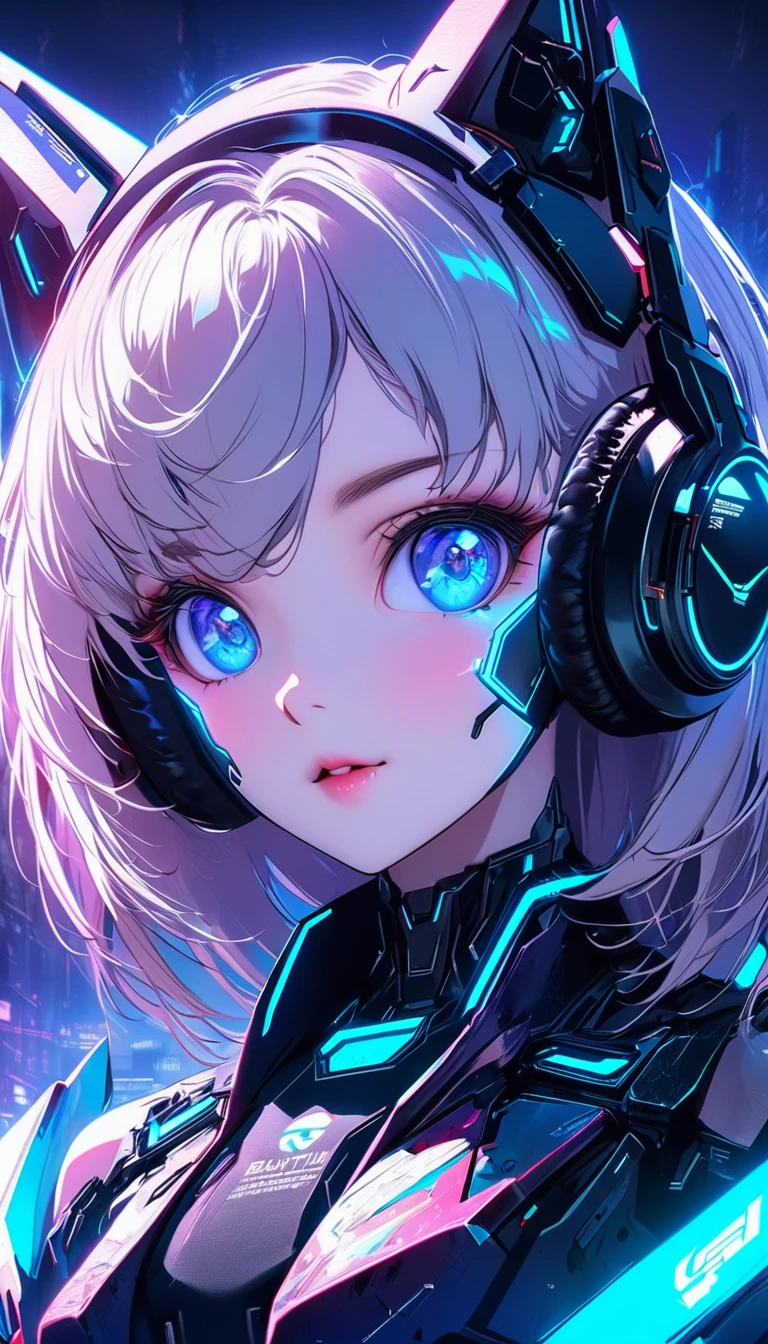 anime girl in futuristic outfit with cat ears and headphones, cute cyborg girl, digital cyberpunk anime art, cyberpunk anime girl mech, female cyberpunk anime girl, cyberpunk anime girl, beutiful girl cyborg, perfect android girl, anime cyberpunk art, portrait anime space cadet girl, dreamy cyberpunk girl, digital cyberpunk - anime art, girl in mecha cyber armor, cyberpunk beautiful girl