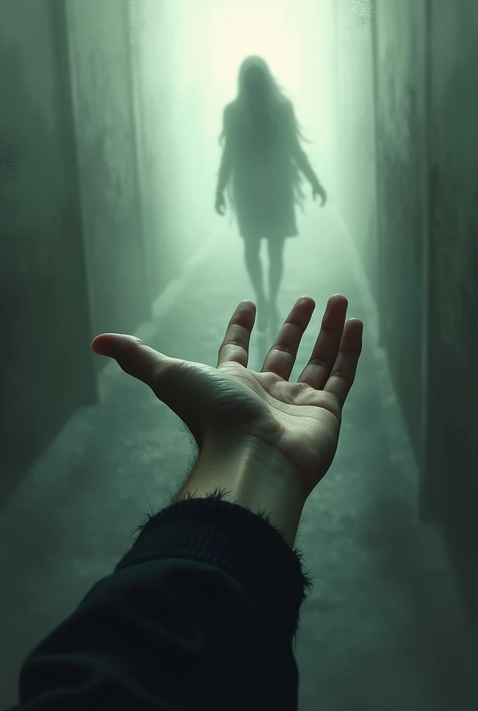 a hand Reaching out, I only got a vague shadow of a person walking away.