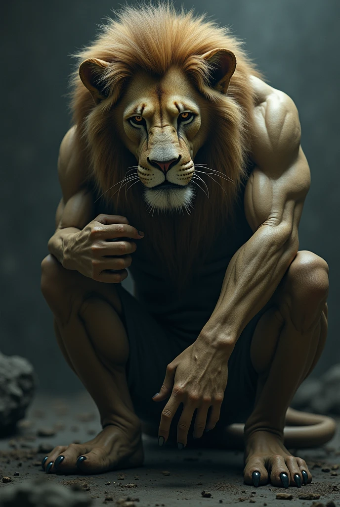 Sad lion man