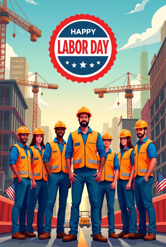 Create me an image for Labor Day.  
for the company pbl construction llc 
