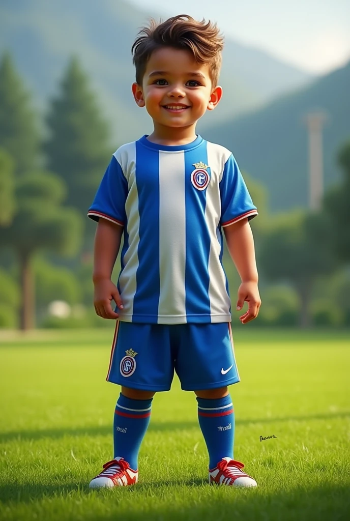 Child wearing the uniform of the Internacional Gaucho team