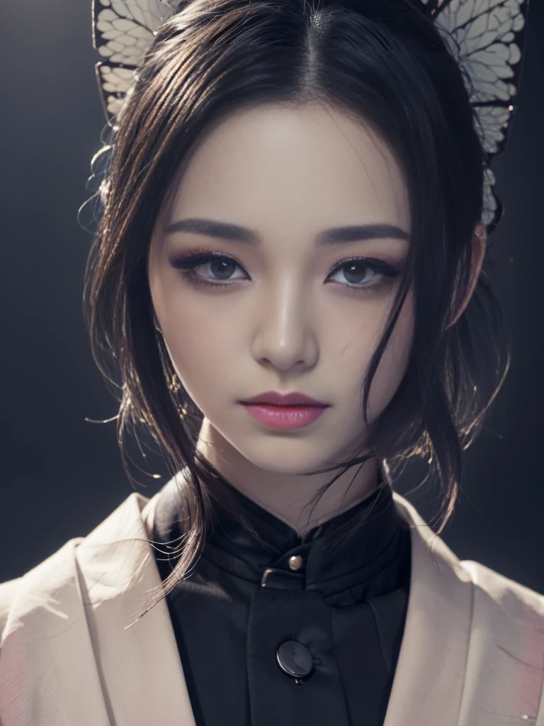 detailed portrait of a beautiful woman, 1girl, detailed face, beautiful detailed eyes, beautiful detailed lips, extremely detailed eyes and face, long eyelashes, gorgeous detailed kimono, revealing kimono, night raid, dramatic lighting, moody atmosphere, cinematic, intricate details, hyper realistic, 8k, high quality, masterpiece, digital art