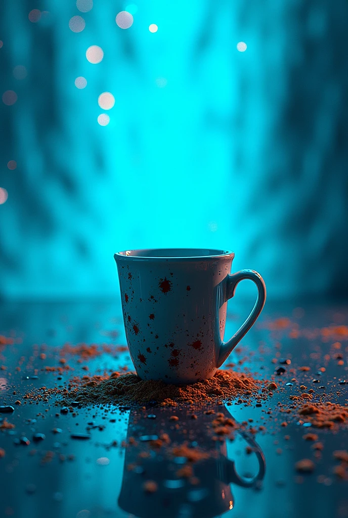 Coffe background blue with glitch