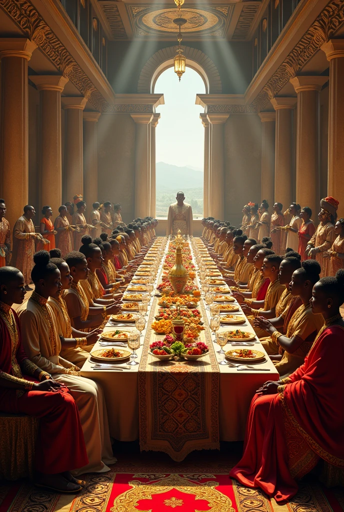 Festin royale dans un empire africain a son apogée