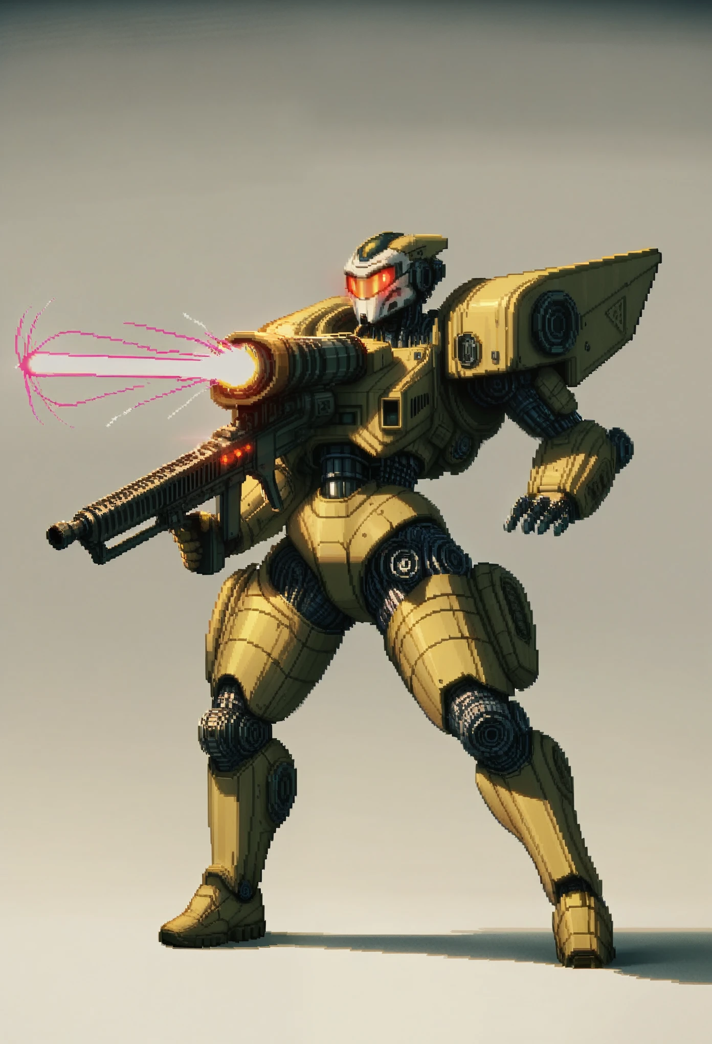 a large voxel spider robot, war machine, laser gun, short range ballistic missile launcher, long range missile launcher on its back, pixel art, final boss fight, highly detailed, cinematic lighting, dramatic angles, grungy, dystopian, vibrant colors, volumetric fog, depth of field, hyper-realistic, intricate mechanical details, glowing energy effects, battle-damaged, epic scale, imposing presence, dramatic pose, powerful, intense, awe-inspiring, bluish gray